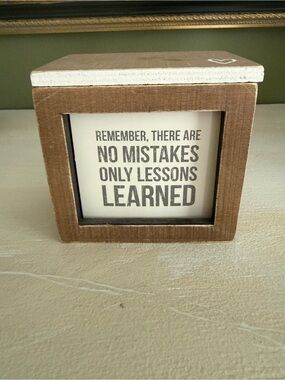 Inspirational Wooden Box Frame Sign - Brown and White